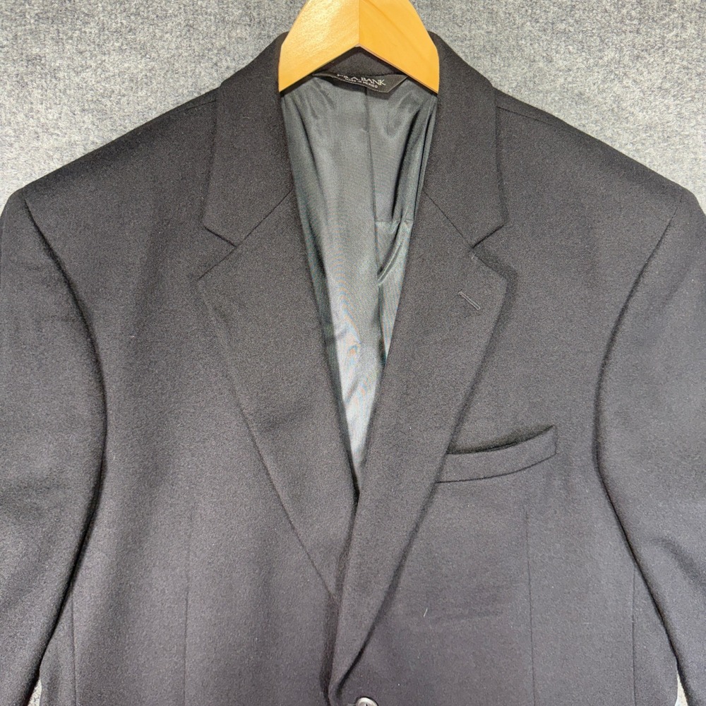 Jos. A. Bank Gordon Blazer Men 44 LG Dark Grey 100% Cashmere 2 Button Sport Coat